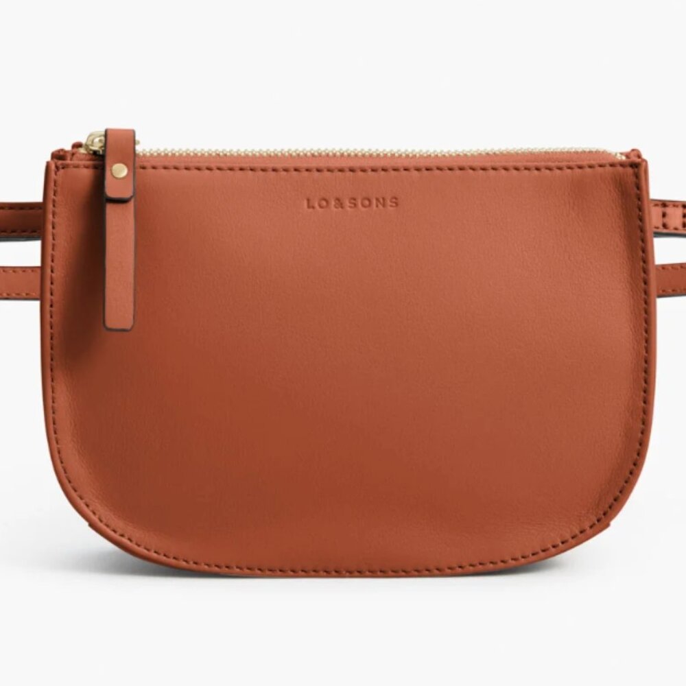 Lo & Sons Waverley 2 Large Leather Crossbody Bag - Sienna/Gold/Camel - Nappa